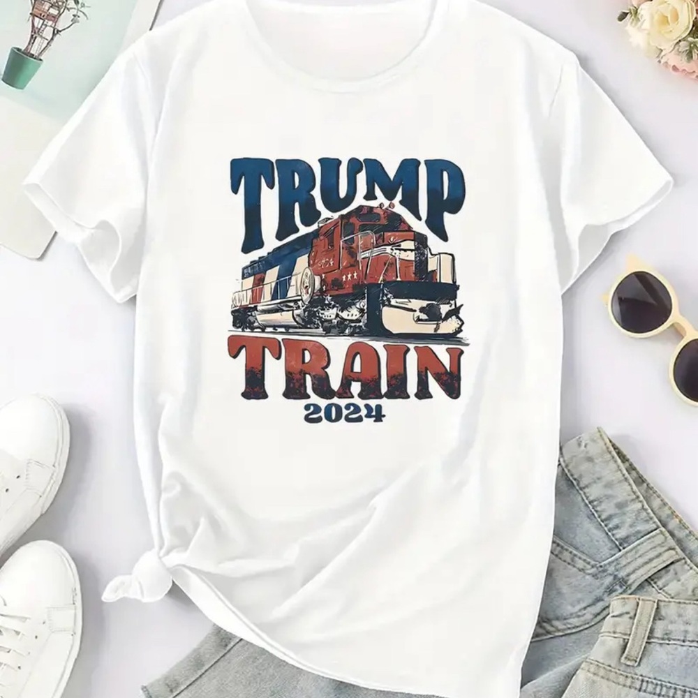 Women's Casual Knit Graphic Print Round Neck Short Sleeve T-Shirt, Letter Print